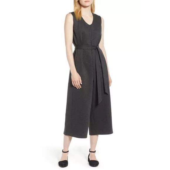 Eileen Fisher Women's Jumpsuit Charcoal Melange‎ Tencel Ponte - Picture 1 of 11
